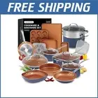 Copper Induction Cookware Set - Healthy Nonstick 20-Piece Kitchen Essentials