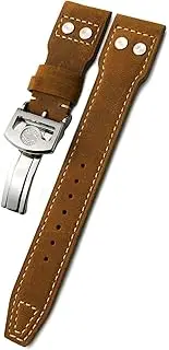 [TIOYW] 20mm 21mm 22mm Rivet Calfskin Watch Band Fit For IWC Watch Big IW5009 SPITFIRE IW3777 Le Petit Prince Mark Strap