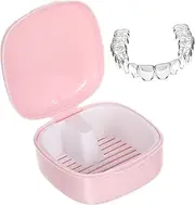 Ipetboom Box Box Lid Rinsing Cases Sealed Temporary Permanent Secure Cleansers Basket Automatic Dustproof Retainers Moldable Air Portable Care Filler Vent Holder Soak Plastic Pink