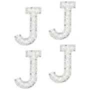 10Pcs Iron on Letters Patches,4.5cm Self Adhesive Letter Patches(White)
