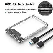 HDD USB 3.0 External Box Hard Drive 2.5 clear color