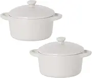 Ramekins 2Pcs Soup Bowl Ceramic Bowls Ceramic Soup Bowls Serving Soup Bowl Set for French Onion Soup, Cereal, Chilli, Stew, Microwave and Oven Safe, White Air Fryer Toaster Oven