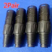 2Pair NEUTRIK Balanced 3-Pin XLR Plug Microphone Connector XLR Cable Adapter DIY