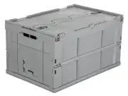 Mount-It! Collapsible Plastic Storage Crate, Folding and Stackable Utility Di...