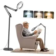 10X 30X Large Magnifying Glass with Light and Stand, 72 LED Floor Lamp,