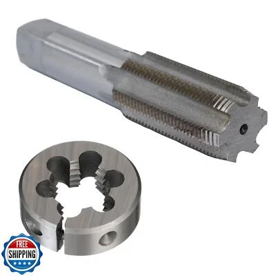 Drill America 1"-12 UNF Tap and Die Kit, HSS Plug Tap and 2" OD HSS Round Die