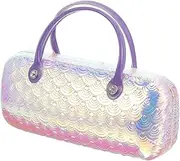 [GLSTOY] Creative Portable Sunglasses Case Hard Shell Eyeglass Storage Box for Women PU Leather Organizer with Mesmerizing Pattern Multi Functional Holder for Eyewear and Accessories
