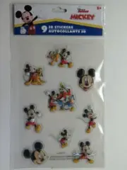 9 3-D DISNEY MICKEY Funhouse STICKERS ~ MICKEY MOUSE, DONAL DUCK, GOOFY, PLUTO