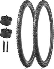 Bike Tires and Inner Tubes Sets with Pair Levers | 16x1.75 | 24x1.50 | 24x1.75 | 26x1.95 | Puncture Resistant Replacement Tyre for MTB | BMX | Hybrid | Cruiser Bicycle | Tricycle | 32mm Valve
