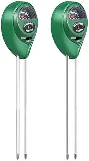 Leona Co 2Pcs 3-in-1 Moisture/pH/Light Meter Soil Test kit for Indoor & Outdoor Use Suitable for House Plants Care, Garden, Lawn, Farm (No Battery Needed)
