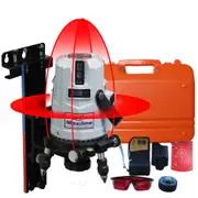 Maxiline 8 Beam Self Leveling Cross Line Laser Level + Receiver Wall Mount Carry Case