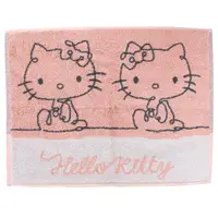 在飛比找Yahoo奇摩購物中心優惠-小禮堂 Hello Kitty 毛巾布雙面腳踏墊 (橘灰姊妹