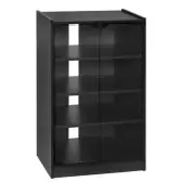 HOMCOM Standing Media Storage 35.75" Wood-Frame Adjustable Shelves Classic Black