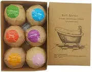 Bath Bombs Gift Set, 6 Handmade Bath Bombs with Essential Oils, Rich Fizz, Bubbles, Handmade Bath Bombs for Skin Moisturize