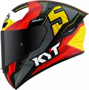 KYT TT Course Flux Helmet, red-yellow, Size S for Men Red Yellow