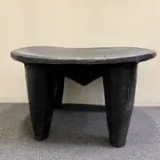 African Cargo Senufo Stool in Black Matte