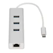 ASTROTEK USB-C Type-C to LAN + 3 Ports USB3.0 Hub