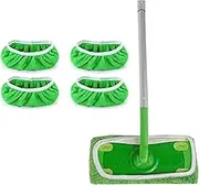 JEBBLAS Reusable Microfiber Mop Pads - Washable Refills for Sweeper, Dry or Wet Use, Machine Washable, Pack of 4 (Mop Not Included)