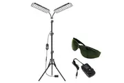 2 Head Red Light Therapy Lamp Dual Infrared Red Infrared Lamps 660nm and 850nm with Height Adjustable Tripod Stand and Therapy Glasses for Body Skin Back