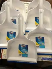 7X CLOROX Clip-On Dust Pan Plastic 8 3/4" Wide 5" Handle White, FITS MOST BROOM