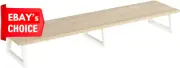 42 Inch Dual Monitor Riser Rustic Brown Wood Steel Desktop Stand Storage Maple F