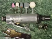 MINI AIR DIE GRINDER TOOL KIT w/ ACCESORIES 1/4 & 1/8 Sones grind sand inch