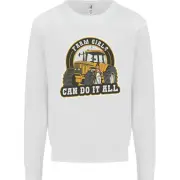 Farm Girls Can Do It All Funny Farming Kids Sweatshirt Jumper