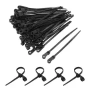 500Pcs 4 Inch 40 Lbs Mount Head Cable Zip Ties Self-Locking Nylon Zip, Black