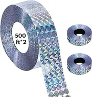2 * 500 Foot Bird Scare Tape, Bird Reflective Ribbon, Bird Deterrents for Outside Patio, Bird Repellent Woodpecker Bird Flash Tape