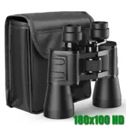 180x100 Zoom Day Night Vision Outdoor Travel Binoculars Hunting Telescope+Case