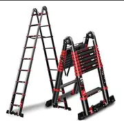 Telescoping Ladder Telescopic Ladder Portable Aluminium Extension Ladders Multi Purpose Folding Extendable Loft Ladder, Capacity 150Kg/330Lb