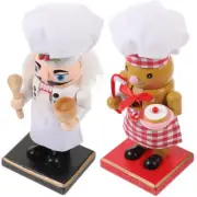2 Pcs Santa Nutcracker Figurine Christmas Home Decor Baby