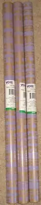 NEW Brown Kraft Purple Pattern All Occasion Gift Wrapping Paper 3Rls=75sqft