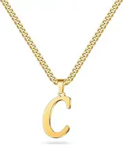 [LUXEJEW] Gold Cuban Chain Initial Necklaces for Men Letter Pendant Initial Necklace for Men Boys Women Chunky Initial Necklaces for Mens Jewelry Mens Gifts