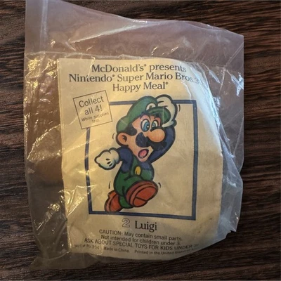 McDonald's Happy Meal Toy Nintendo Super Mario Bros 3 1989 #2 Luigi New Sealed