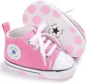 [TUZAMA] KIDSUN Infant Baby Girl Boy Shoes Classic Canvas Sneaker Lace Up Baby Walking Shoes for 0-18 Months