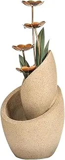 Indoor Desktop Environment Tiered Copper Flowers Modern Decorative Fountain Indoor or Outdoor Floor Water Fountain High Cascading for Yard Garden Patio Deck Home Desktop Environment Waterfall