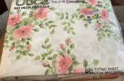 Vintage JP Stevens Utica Rose Diamond Full Fitted Sheet New No Iron Percale