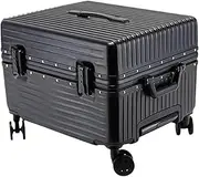 [Wnota] Trolley Suitcase Carry On Luggage 20inch Wide Handle Suitcase,Hardshell with Aluminum Frame Spinner Luggage Suitcase (Color : Black, Size : 20inch)