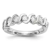 1.50ct. CZ Solid Real 14K White Gold Wedding Band Ring
