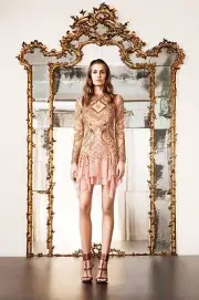 New EMILIO PUCCI Fully Beaded Silk Nude Pink Cocktail Dress w/Slip IT 42 - US 8