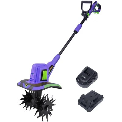 20V Cordless Tiller Cultivator 48 Tines Battery Powered Garden Tool