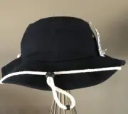 New Black or Khaki Ctn Australian Bucket Outback Safari Drawstring Hat Sz L/XL
