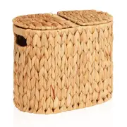 Wicker Toilet Paper Storage Basket with Lid & Handles, 4 Rolls Handwoven Toil...