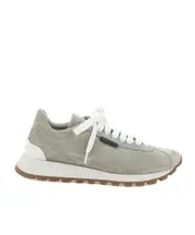 Brunello Cucinelli Round-Toe Lace-Up Trainers 36,37.5,37,38,39,40,36.5 Gray