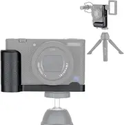 JJC Metal Hand Grip Secure Handle L Bracket for Sony ZV-1 ZV1 Camera, Battery Grip Holder Anti-Slip Pads Design & Arca Swiss Type Quick Release Plate Design, Can Install Microphone or LED on Side