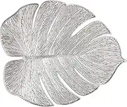 " OCCASIONS " 10 Pieces Pack Pressed Vinyl Metallic Placemats/Wedding Accent Centerpiece Placemat (Garden Silver)