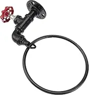 Mipcase 1Pc Towel Ring Wall Mounted Storage Rack for Bathroom Space Saving Towel Hanging Rod Easy to Install Black Finish for Bathrooms