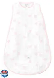 SwaddleDesigns Cotton Muslin Sleeping Sack, Pastel Pink Butterflies, Small 0-