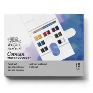 WINSOR&NEWTON 0390083 cotman set 掌上型 塊狀14色 附筆 調色盤 14色 溫莎牛頓